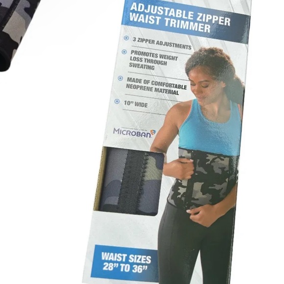 Adjustable Waist Trimmer 10” W 28” - 36” Camo Print Microban Neoprene 3 Zipper - Picture 2 of 12
